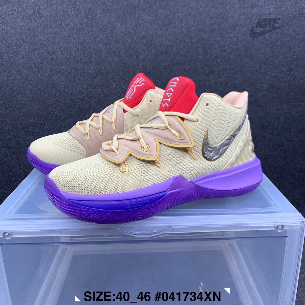 Kyrie 5 gold and hot sale purple