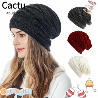 Cactu หมวกบีนนี่ แบบหนานุ่ม ให้ความอบอุ่น แฟชั่นฤดูหนาว สําหรับผู้ชาย และผู้หญิง