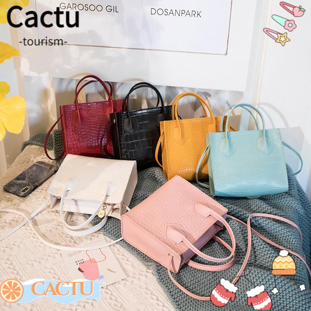 cactu-กระเป๋าสะพายไหล่-ลายหนังจระเข้-หลากสีสัน