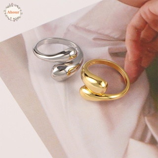 Ahour แหวนสวมนิ้วมือ หรูหรา เรียบหรู สําหรับผู้หญิง งานแต่งงาน ปาร์ตี้