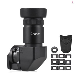 Andoer Camera Viewfinder 1.25X/2.5X Magnification Right Angle Viewfinder for Canon  Pentax Olympus Leica Fujifilm DSLR Camera