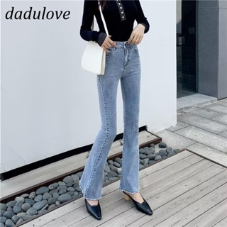 DaDulove💕 New American Ins High Street Retro Raw Edge Jeans Niche High Waist Micro Bell Bottoms Large Size Trousers