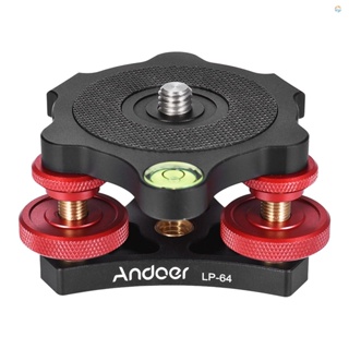 {Fsth} Andoer LP-64 ฐานขาตั้งกล้องสามล้อ พร้อมบับเบิ้ลปรับระดับ 3/8