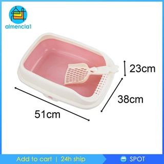 [Almencla1] ถาดทราย กึ่งปิด กันกระเซ็น สําหรับสัตว์เลี้ยง แมว