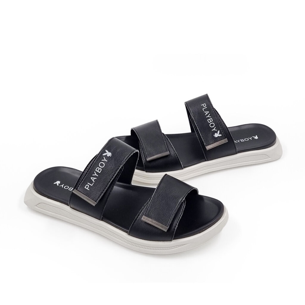 รองเท้าแตะไซส์ใหญ่-44-eu-sandal-men-แบบเทปแปะ-สีดำ-kr1009bl