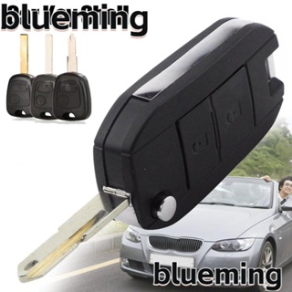 Blueming2 เคสรีโมตกุญแจรถยนต์ ABS 2 ปุ่ม พับได้ อุปกรณ์เสริม สําหรับ Peugeot 206 207 306 307 Citroen C2 C3 C4 C5 C8 Xsara
