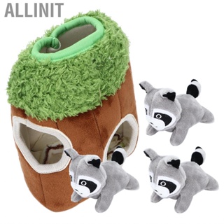 Allinit Raccoon Tree Holes Puzzle Toys For Dogs Squeaky  Puppy Play