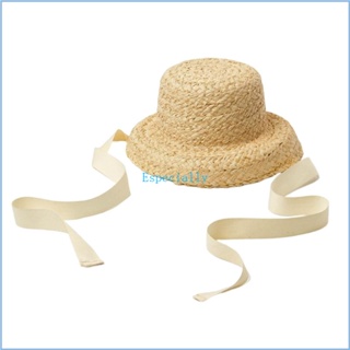 Esp หมวกฟาง แบบผูกเชือก ฤดูร้อน สําหรับเด็ก เด็กผู้หญิง เดินทาง กลางแจ้ง
