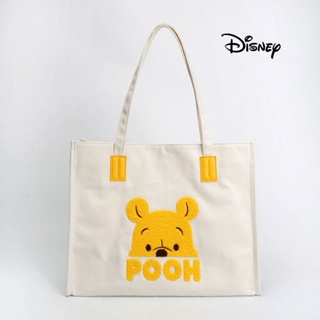 กระเป๋าสะพายไหล่ ผ้าแคนวาส ทรงโท้ท ขนาดใหญ่ จุของได้เยอะ ลายการ์ตูน Disney Winnie the Pooh Miss You Theme ของเล่นสําหรับเด็ก