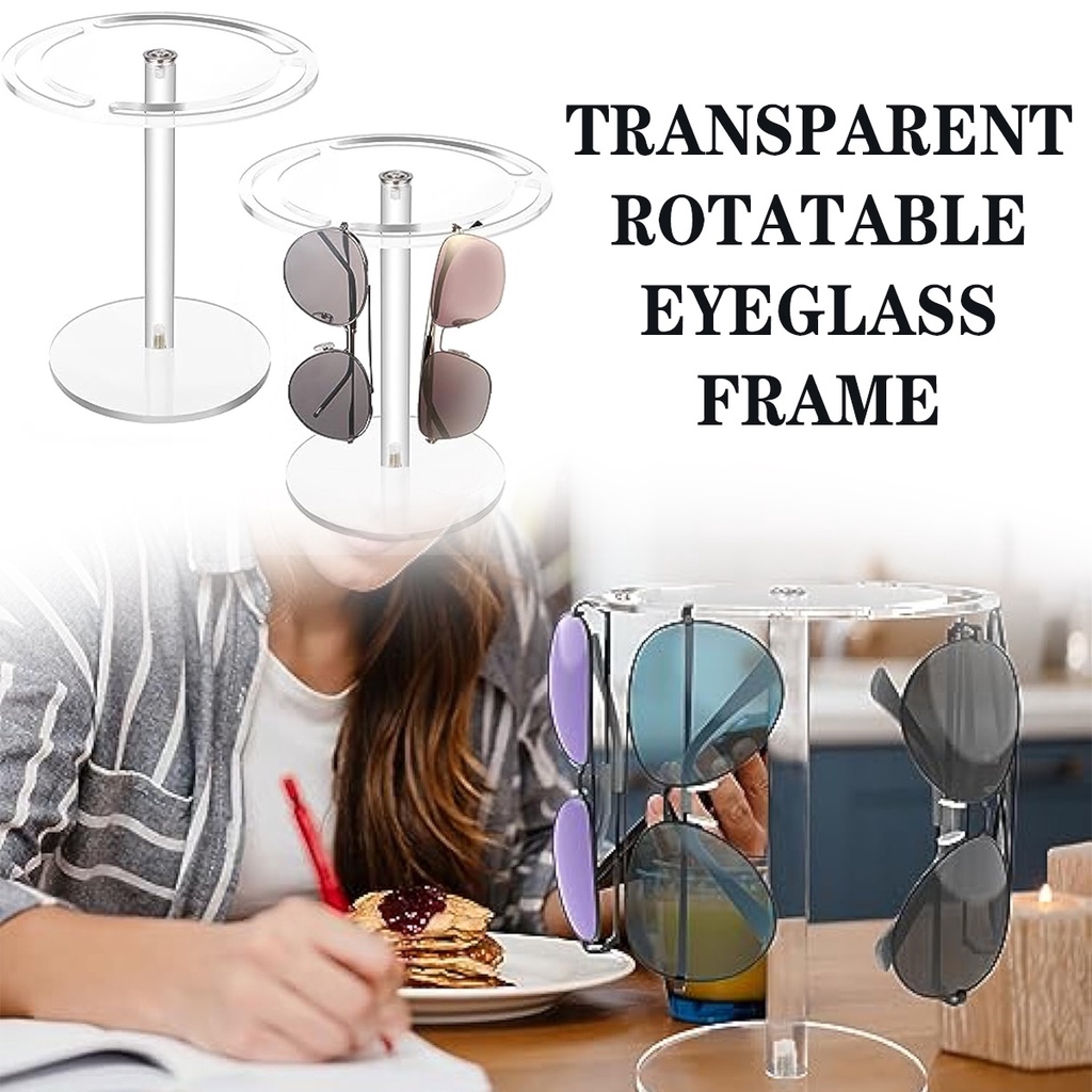 360 Rotating Acrylic Sunglasses Holder Display Multiple Eyeglass ...