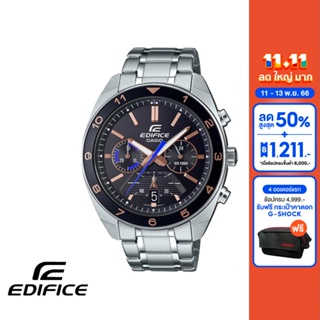 CASIO นาฬิกาข้อมือผู้ชาย EDIFICE รุ่น EFV-590D-1AVUDF วัสดุสเตนเลสสตีล สีดำ