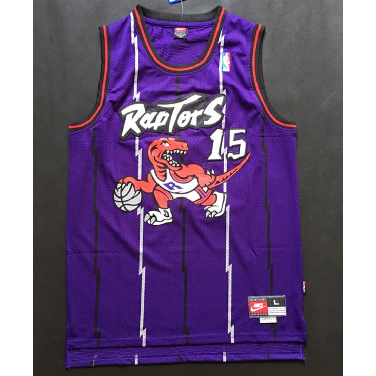 ใหม่ NBA Toronto Raptors สําหรับผู้ชาย #15 เสื้อกีฬาบาสเก็ตบอล ปักลาย ...