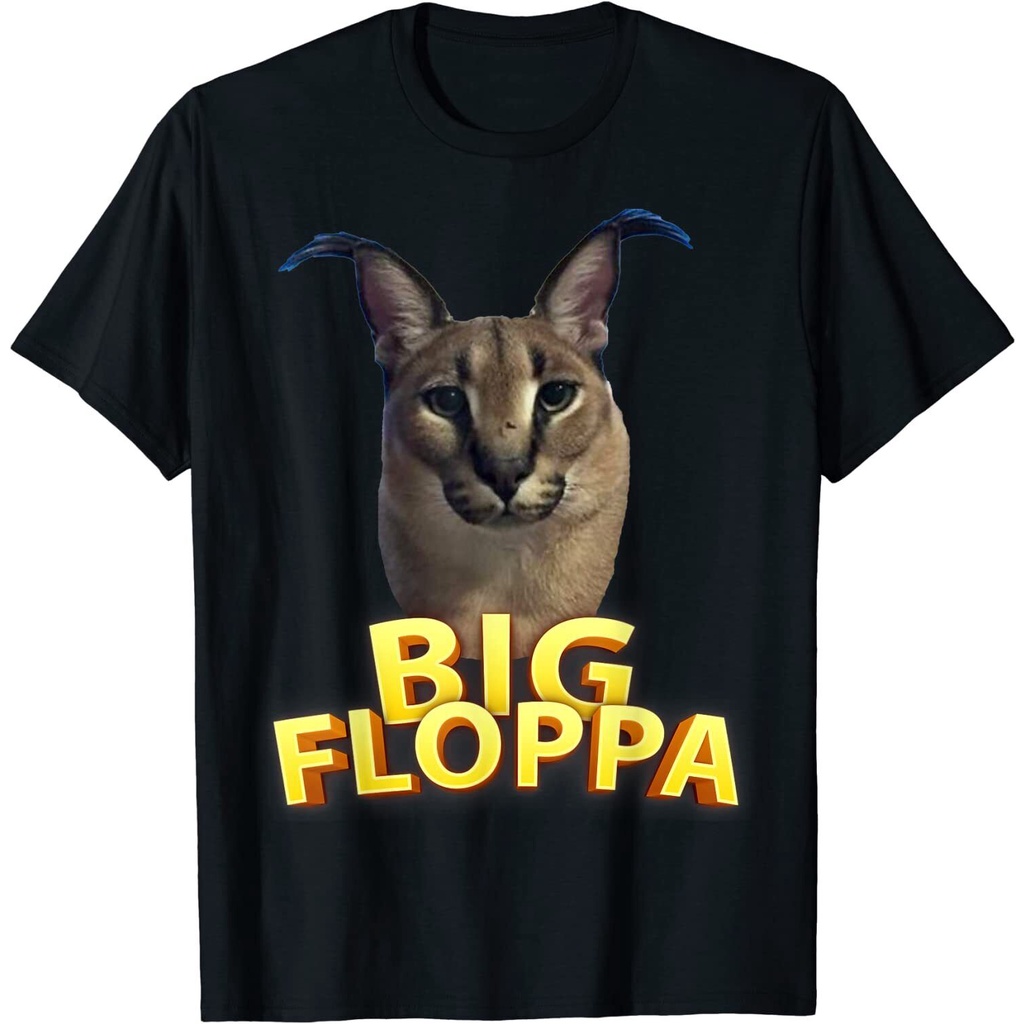ใหม่ตลก Big Floppa Meme Cat Premium แฟชั่นผู้ชายเสื้อยืด | Shopee Thailand