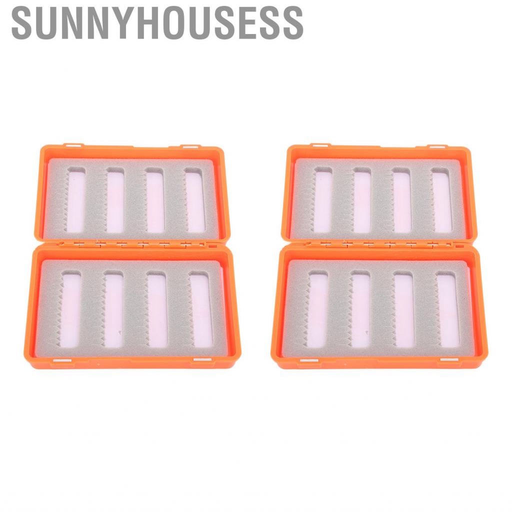 Sunnyhousess 2 Pcs Fishing Fly Hook Box Orange Plastic Lures