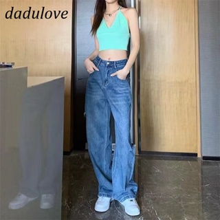 DaDulove💕 New American Ins High Street Retro Ripped Jeans Niche High Waist Loose Wide Leg Pants Large Size Trousers