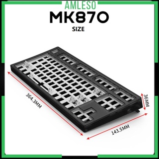 [Amleso] Mk870 คีย์บอร์ดโปร่งแสง 87 คีย์ PCB FN2 ไฟ RGB สําหรับ PC Gamer