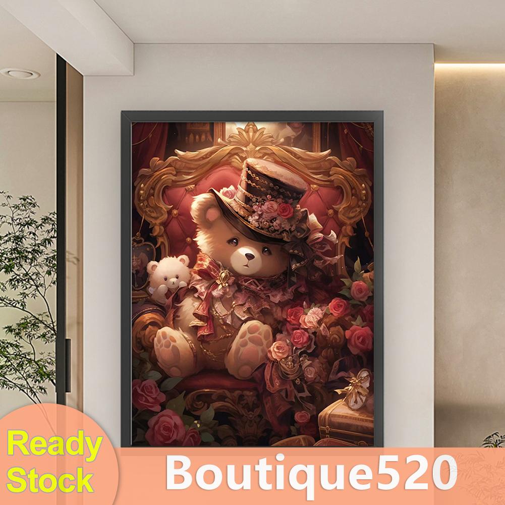 boutique520-th-ชุดปักครอสสติตช์-ผ้าฝ้าย-11ct-พิมพ์ลายหมีกุหลาบ-50x65-ซม