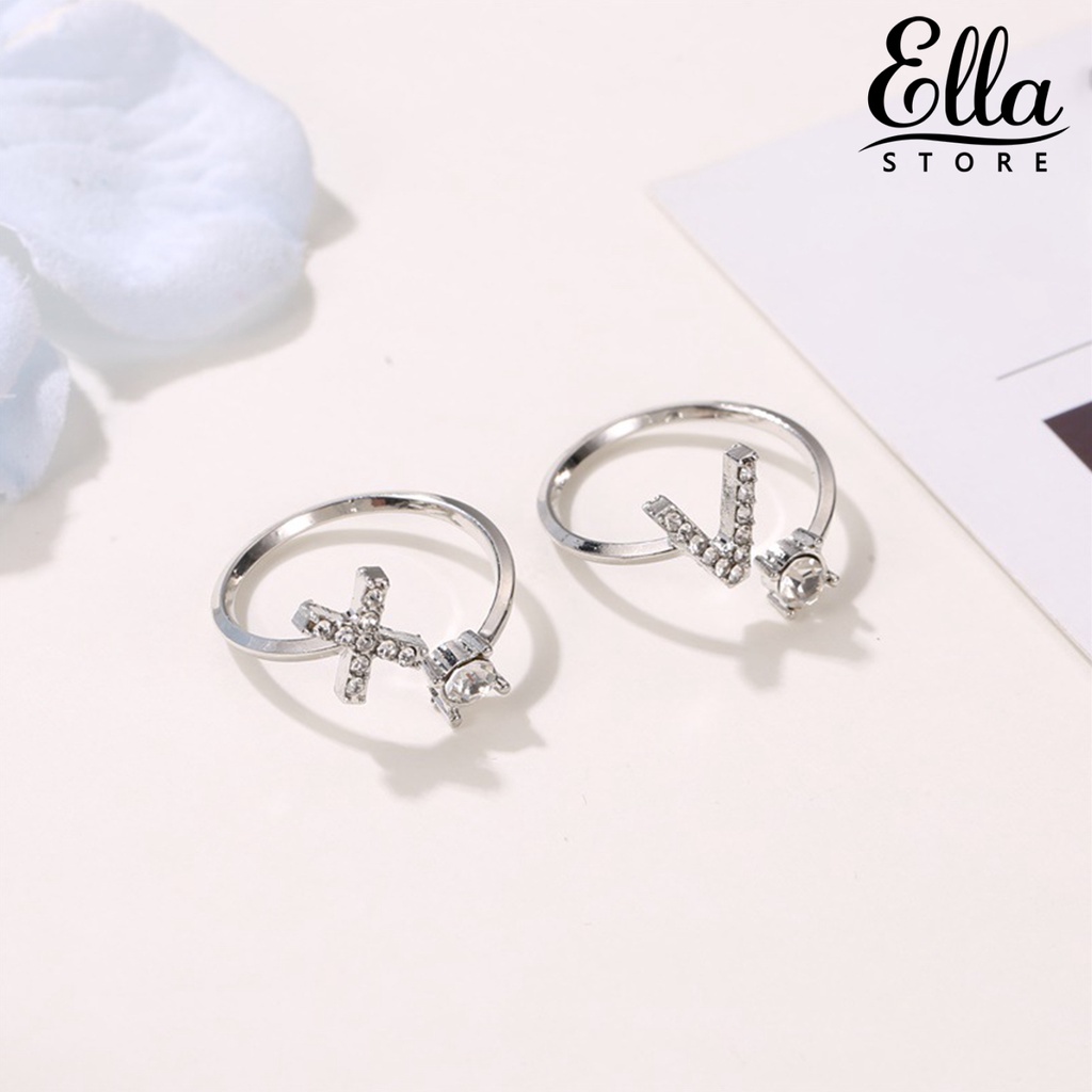 ellastore123-แหวนแต่งงาน-ลายตัวอักษร-a-เป็น-z-ปรับได้-เครื่องประดับ-สําหรับคู่รัก