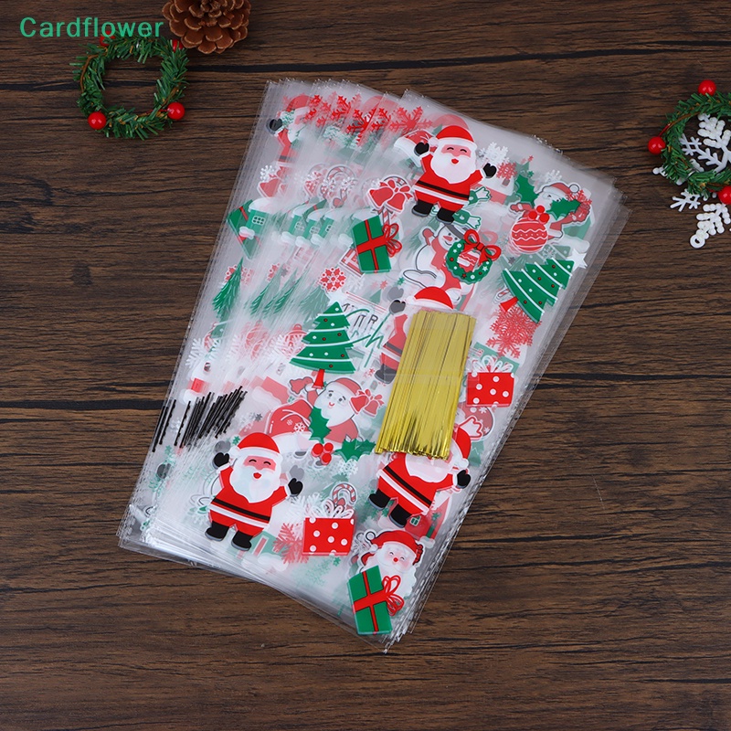 lt-cardflower-gt-ถุงพลาสติกใส่ขนมขบเคี้ยว-ขนมขบเคี้ยว-ลายคริสต์มาส-พร้อมริบบิ้น-สําหรับปาร์ตี้คริสต์มาส-ลดราคา-50-ชิ้น