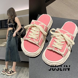 JUSLIN   รองเท้าแตะผู้หญิง ส้นแบน ใส่สบาย สไตล์เกาหลี รองเท้าแฟชั่น 2023 ใหม่  Comfortable ทันสมัย สบาย ins B98G1H0 37Z230910