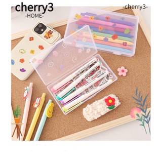 Cherry3 กล่องเก็บดินสอ แบบใส สําหรับตั้งโต๊ะ สํานักงาน