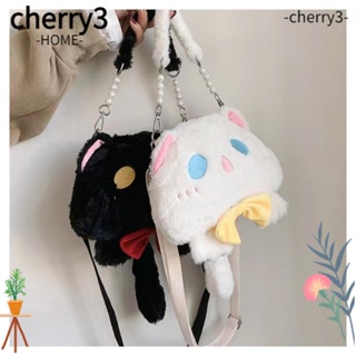 Cherry3 กระเป๋าสะพายไหล่ สะพายข้าง ผ้ากํามะหยี่ขนนิ่ม รูปตุ๊กตาแมวน่ารัก ความจุขนาดใหญ่ สําหรับผู้หญิง
