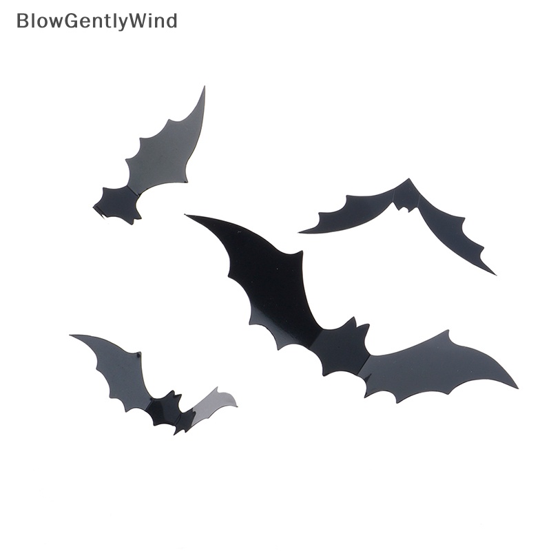 blowgentlywind-สติกเกอร์-pvc-ลายค้างคาว-3d-สีดํา-สําหรับติดตกแต่งผนังบ้าน-diy-12-ชิ้น-ต่อชุด-bgw