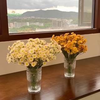 Erck&gt; ดอกเดซี่ประดิษฐ์ ผ้าไหม ดอกคาโมมายล์ปลอม ขนาดเล็ก สําหรับตกแต่งบ้าน งานแต่งงาน โต๊ะ