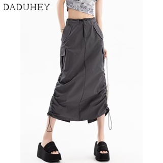 DaDuHey🎈  Korean Style Plus Size Plump Girls Workwear Skirt Women Slimming New High Waist Casual All-Matching Long Skirt