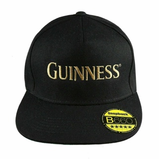 หมวกแก๊ป ลายโลโก้ Guinness Snapback สีดํา สําหรับผู้ชาย ผู้ใหญ่
