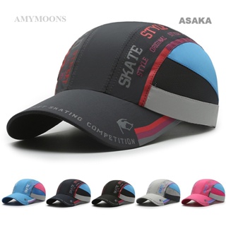 Asaka หมวกเบสบอล กันแดด พิมพ์ลาย แบบแห้งเร็ว ปรับได้ เหมาะกับฤดูร้อน สําหรับผู้ชาย และผู้หญิง