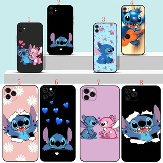 เคสโทรศัพท์มือถือนิ่ม ลายการ์ตูนอนิเมะ Stitch สีดํา สําหรับ iPhone 15 15 Pro Max 15 plus H2 1Stitch