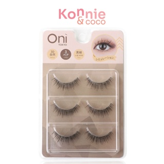 Oni 3D Natural Simulation Slender Eyelashes 3 Pairs โอนิ ขนตาปลอมคุณภาพดี.