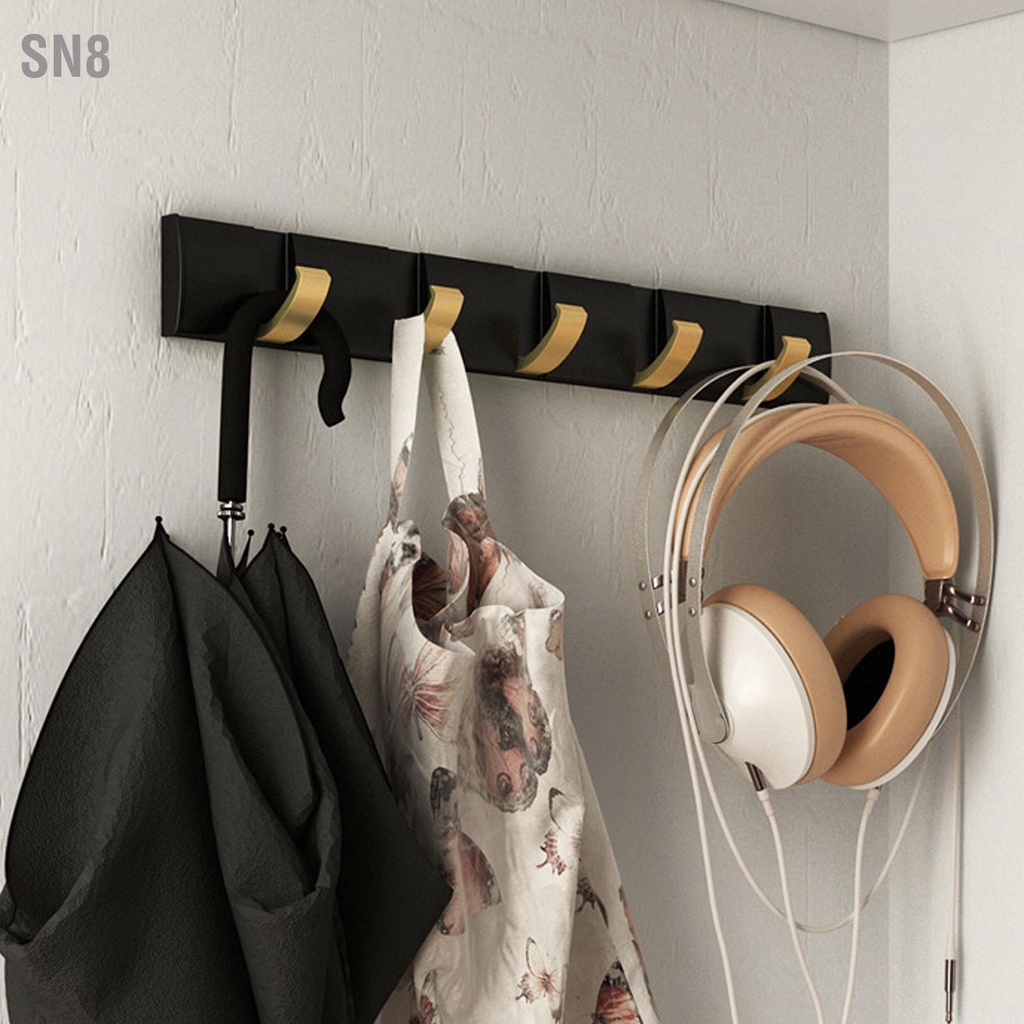 หนาที ่ มองไม ่ เห ็ น Hook Flip 5 Hook ติดผนัง Coat Rack พับ Hideaway ...