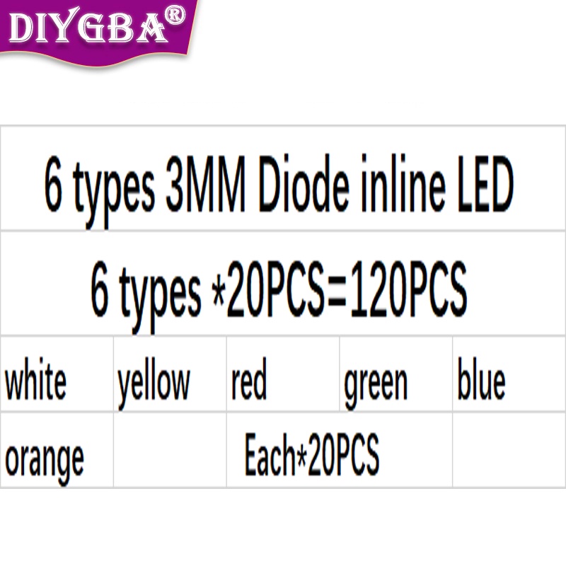 ไดโอดไฟ-led-3-มม-สีขาว-เหลือง-แดง-เขียว-น้ําเงิน-ส้ม-6-สี-20-ชิ้น-120-ชิ้น-20-ชิ้น