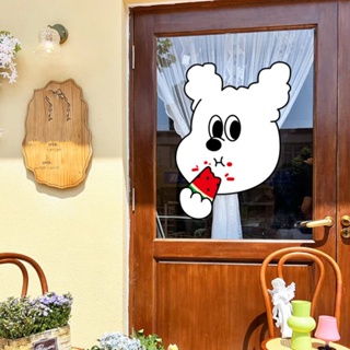 สติกเกอร์ ลายสุนัขน่ารัก แบบสร้างสรรค์ สําหรับติดตกแต่งกระจก หน้าต่าง ประตู ร้านขนมหวาน
