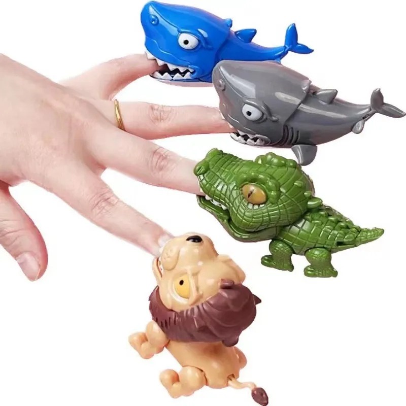 ของเล่นเด็ก-โมเดลสัตว์จระเข้-สิงโตกัดนิ้วมือ-ขนาดเล็ก