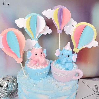 ป้ายธงลูกโป่ง สีพื้น สําหรับตกแต่งเค้กวันเกิดเด็ก