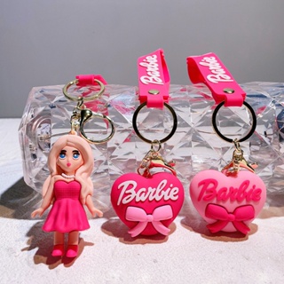 พวงกุญแจ จี้ตุ๊กตาบาร์บี้ Kawaii Pink Barbie Doll Love เหมาะกับของขวัญ สําหรับผู้หญิง