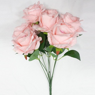 ดอกกุหลาบประดิษฐ์ ผ้าไหม 9 ดอก สําหรับตกแต่งบ้าน งานแต่งงาน และสวน DIY