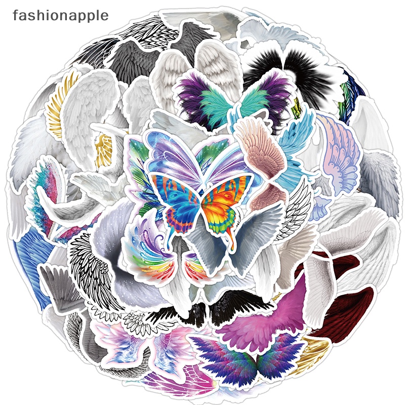 fashionapple-สติกเกอร์-ลายการ์ตูนปีกนางฟ้าน่ารัก-สําหรับตกแต่งกระเป๋าเดินทาง-สเก็ตบอร์ด-โทรศัพท์-แล็ปท็อป-diy-50-ชิ้น