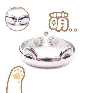แหวน รูปอุ้งเท้าแมวน่ารัก สไตล์เกาหลี สําหรับสัตว์เลี้ยง แมว