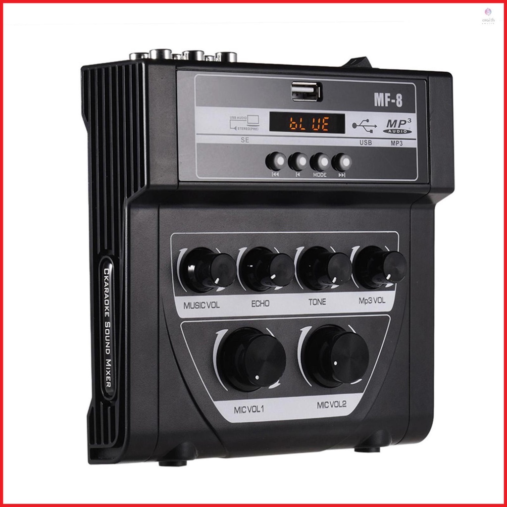 Mini Karaoke Sound Audio Mixer Stereo Echo Mixers Dual Microphone ...