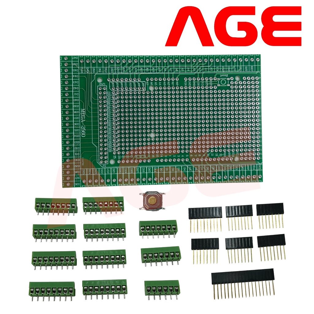 PCB Phototype Screw Terminal Block Arduino Mega 2560 Shield แบบยังไม่ ...