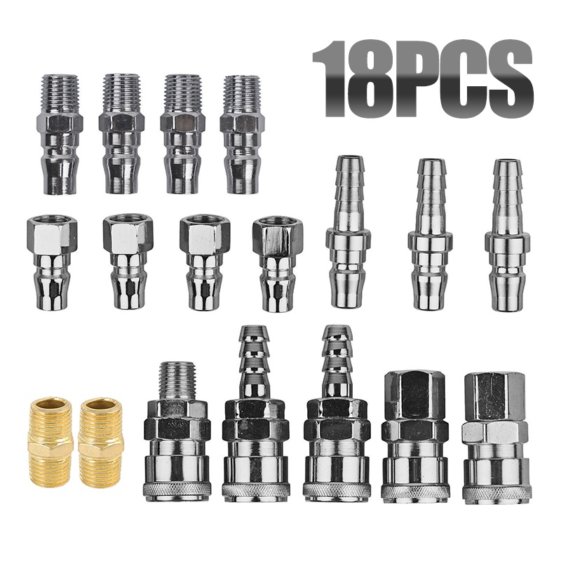 18Pcs Air Hose Fittings Nitto Type Quick Coupler Compressor Couplings