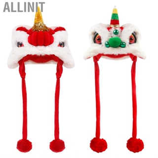 Allinit Pet Lion Dance Hat  Cute Soft Chinese Style  Eyed Adjustable for Holiday Christmas Cats