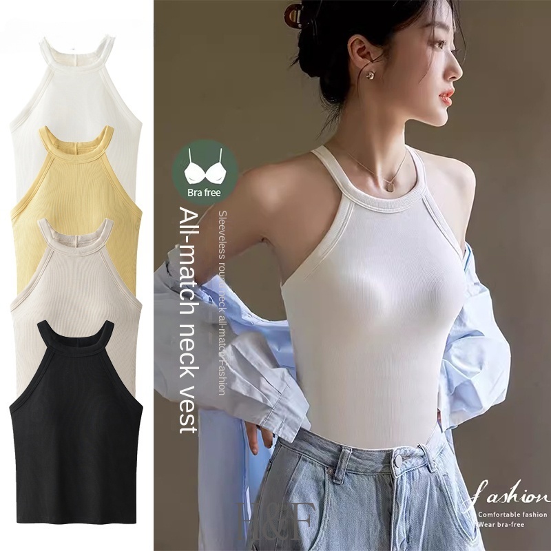 2-in-1-เสื้อชั้นใน-เสื้อชั้นใน-สายคล้องคอ-พร้อมแผ่นอก-แขนกุด-สําหรับผู้หญิง