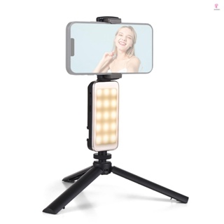 Andoer-2 Mini Photography Lamp Dimmable LED Light Portable Vlog Light 88 LED Beads Bi-color Light Modes 500mAh Battery USB Charging Port 2500K-9000K Dimmable with Foldable Phone Clip 1/4in Threaded Hole for Makeup Tutorials