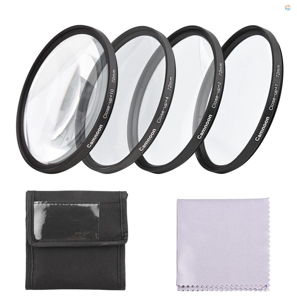 fsth-camnoon-72mm-close-up-filter-kit-4pcs-1-2-4-10-macro-filters-close-up-lens-filter-set-with-filter-pouch-cleaning-cloth-replacement-for-canon-pentax-olympus-f