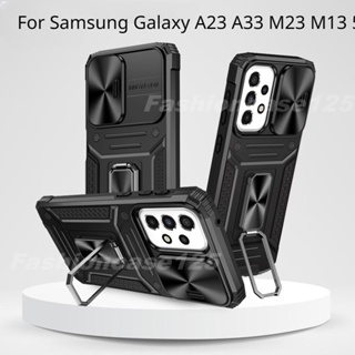 เคสโทรศัพท์มือถือแบบนิ่ม TPU กันกระแทก พร้อมแหวนขาตั้ง สําหรับ Samsung Galaxy A23 A33 M23 M13 5G 4G